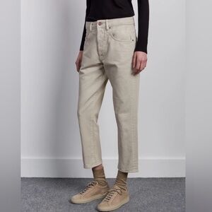 6397 Shorty Button Fly Jeans Cropped In Stone Wash Size 27